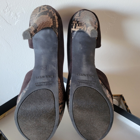 Nine West Brown Snake Print Platform Heels - Picture 5 of 5